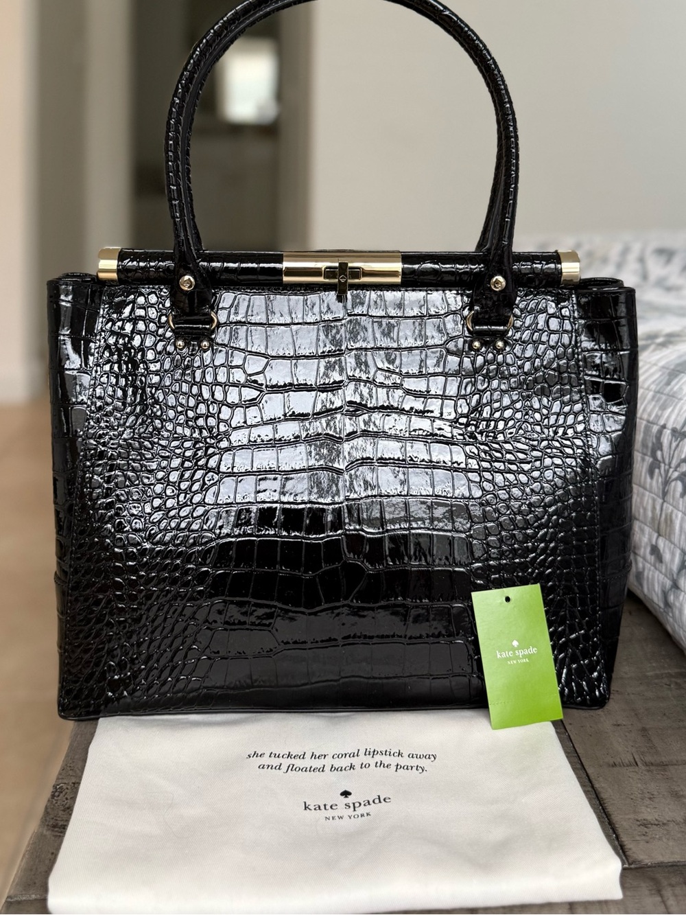 RARE Kate Spade Knightsbridge Constance Croc Embossed bag MSRP $698